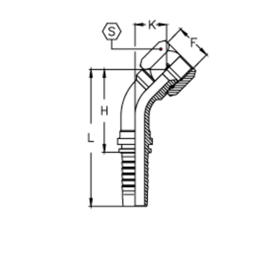 Фитинг DN 10 JIC (Г) 7/8 (45)