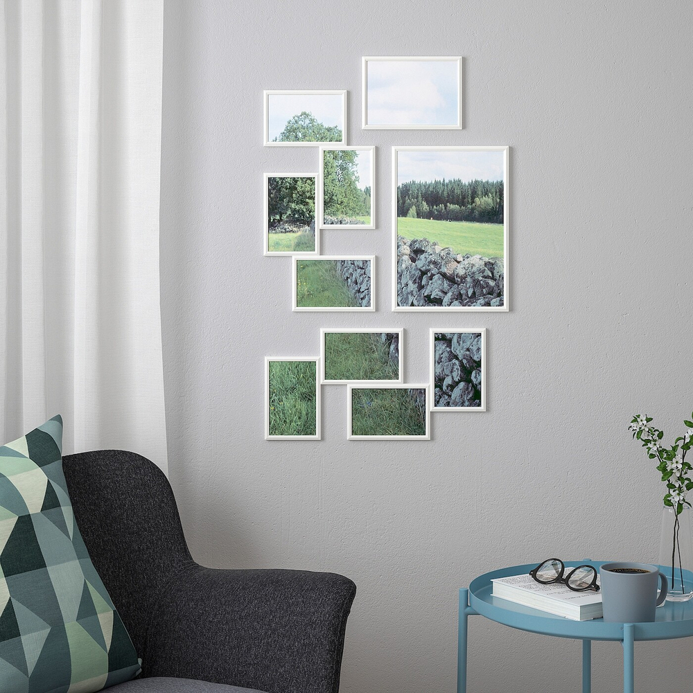 IKEA YLLEVAD (ИКЕА ЙЛЛЕВАД) — Рамка, белая, 13x18 см, фото 4
