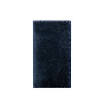Еженедельник Letts Global Deluxe A6 кожа серебристый срез синий (412 127320)