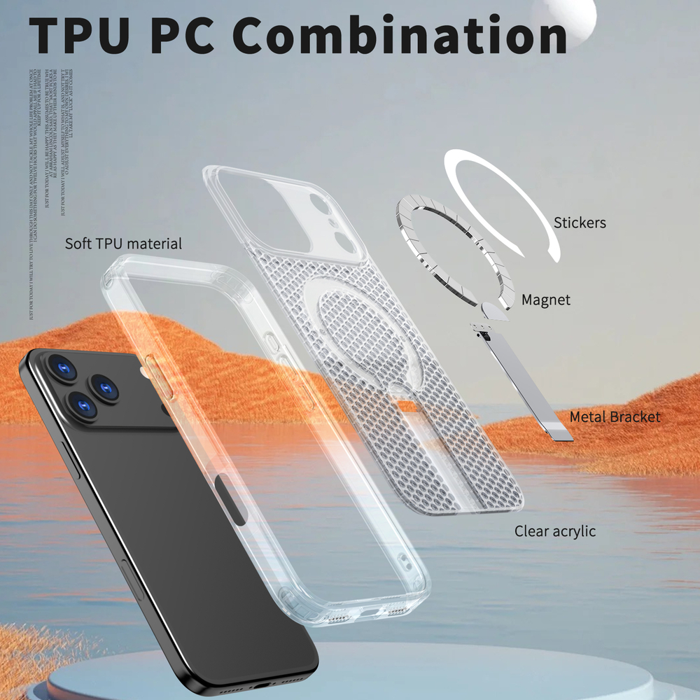 Прозрачный чехол Mesh Pro Magnetic Case для iPhone 17 Pro Max