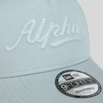 Бейсболка Alpha Industries AI X New Era 940 Script Hat Mist (Серо-голубая)