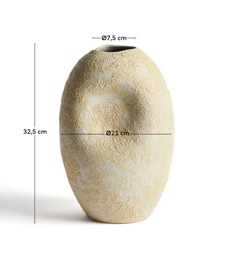 Керамическая ваза Medira цвета экрю и желтого, 32,5 см