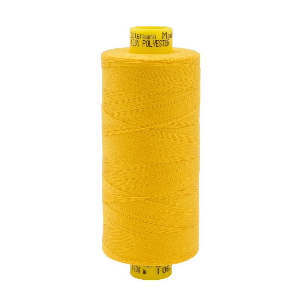 Нитка Gutermann Mara 150 (1000 метров), 1 кат., особо тонкая | 106 т.желтый