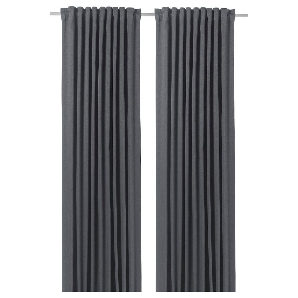 IKEA BLÅHUVA  (ИКЕА БЛÅХУВА)  -  Шторы блэкаут, пара, темно-серый, 145x300 см