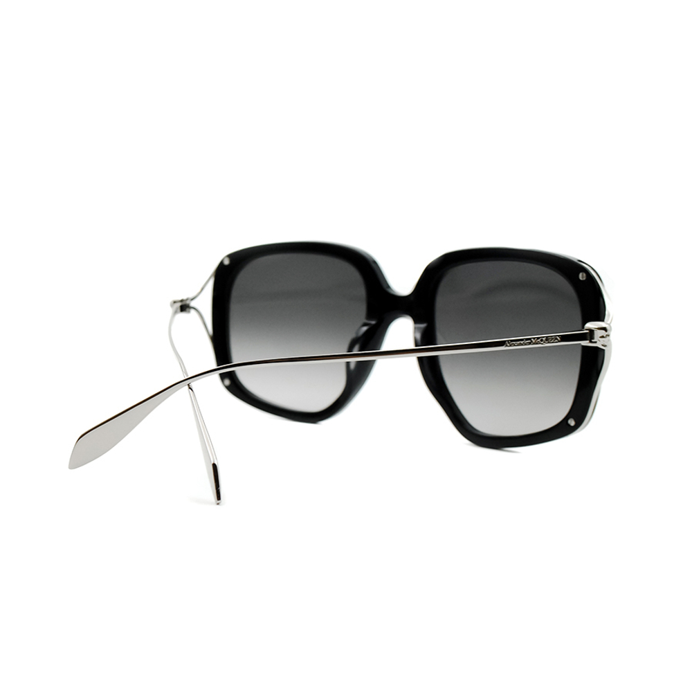 Очки Alexander McQueen AM0374S-001 квадрат черный с серебром