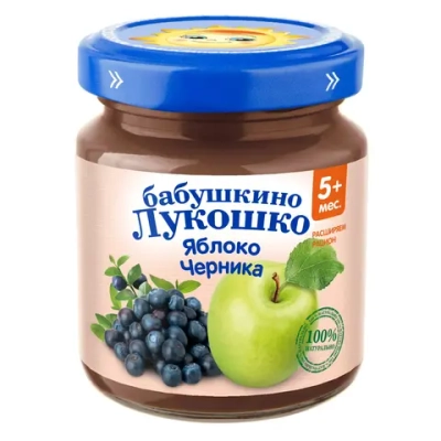 Пюре Бабушкино лукошко Яблоко-черника с 5 мес 100 г