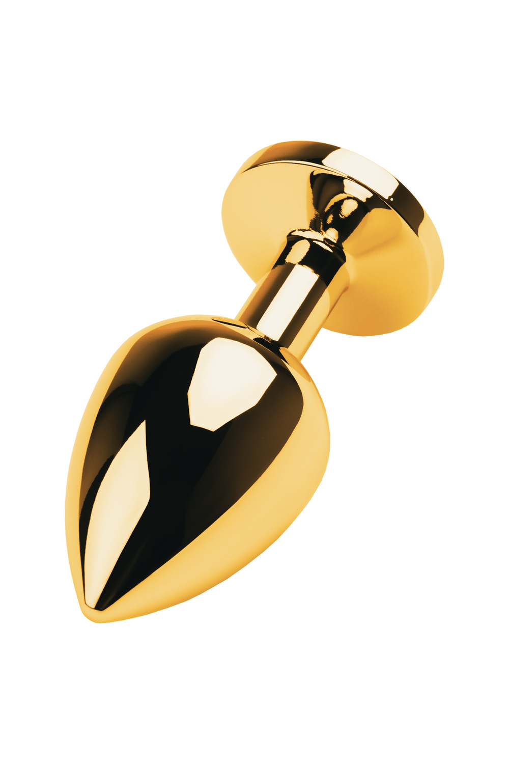 Анальная втулка с кристаллом Medium Gold красный 8 см