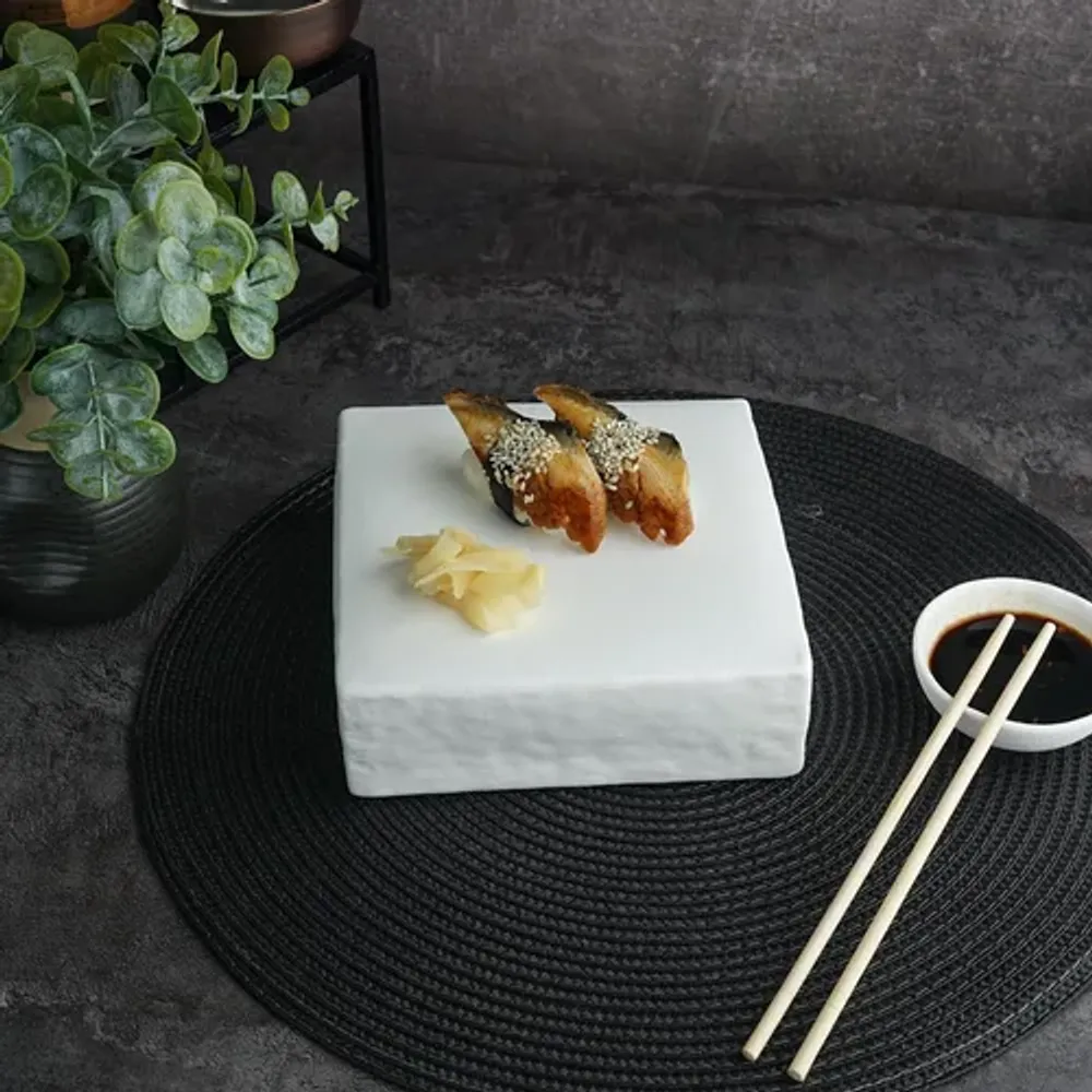 Блюдо квадратное 16*16 см h5,4 см брусок для закусок White Matt Panasia P.L. Proff Cuisine [2]