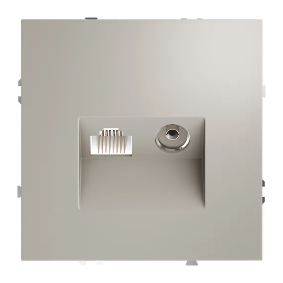 Розетка телевизионная TV+RJ45 Cat 6 Voltum S70 Кашемир VLS060703