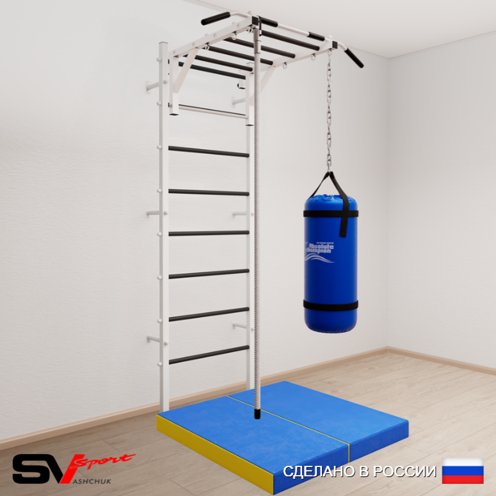 Шведская стенка Sv Sport 5295 (Турник рукоход/Канат/Цепь/Мешок 15кг/Мат 1м)