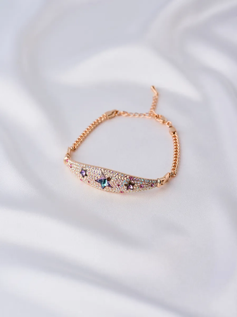 Браслет Звездное небо с фиолетовыми кристаллами Swarovski