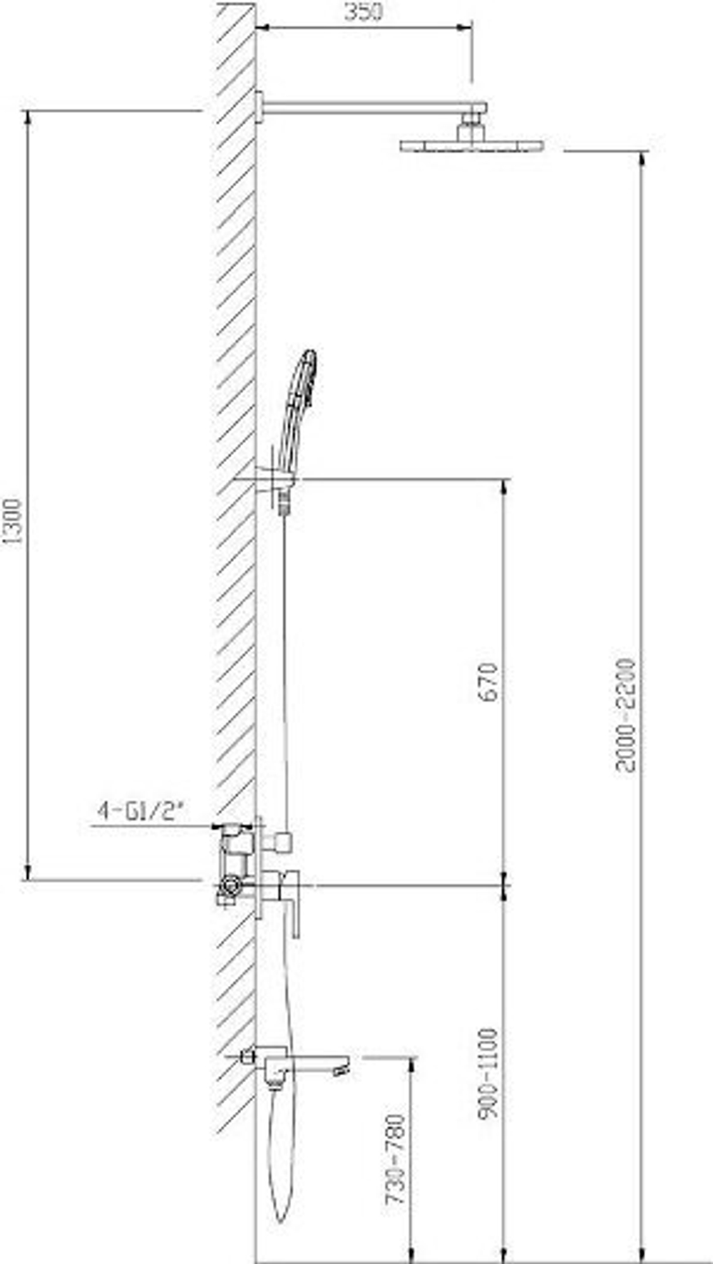 Душевой комплект Timo Selene SX-3069/00 SM1013, 3-х режимная, хром