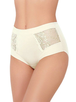 Высокие трусики Charm Cotton с кружевными вставками (Размер: M) (Цвет: белый)