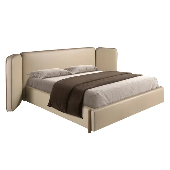 Кровать Angel Cerda 7218, 180х200 см из экокожи цвета норки