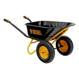 Тачка строительная, усиленная, объем 120 л, 350 кг, двухколесная, колесо 16х4.00-8 Denzel — фото 3