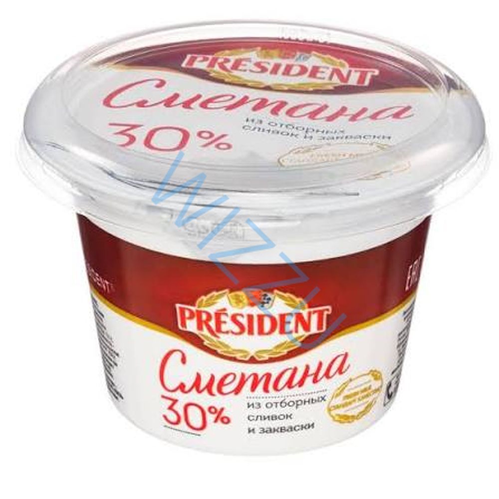 Сметана President 30% 12х180г Cup