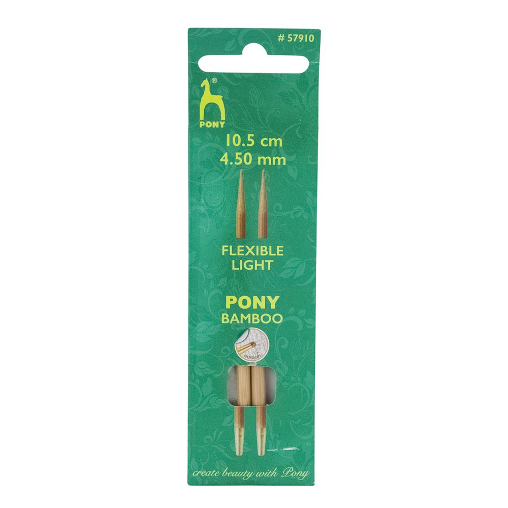 Спицы съемные Pony Bamboo ⌀4.5 мм, 10.5 см, бамбук, 2 шт, 57910