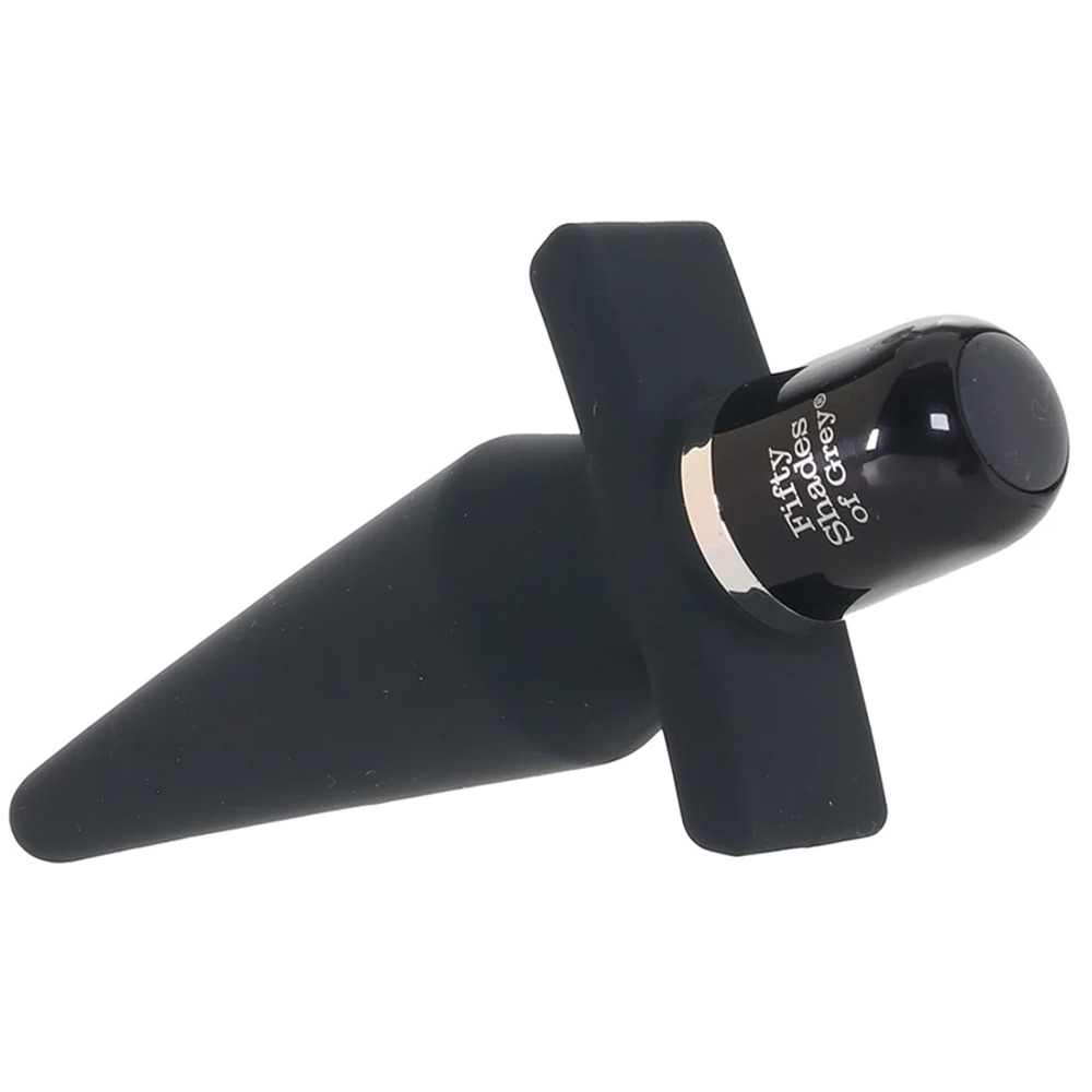 Черная анальная вибровтулка 14см Fifty Shades of Grey Delicious Fullness Vibrating Silicone Butt Plug Black
