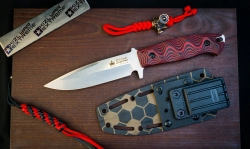 Тактический нож Severus VG-10 (Cryo) StoneWash Kydex Черно-Красный