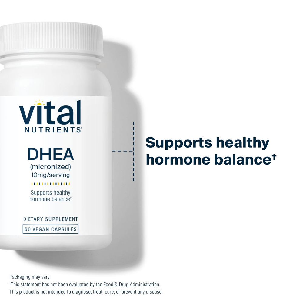 Vital Nutrients, ДГЭА (микронизированный), 10 мг, 60 веганских капсул
