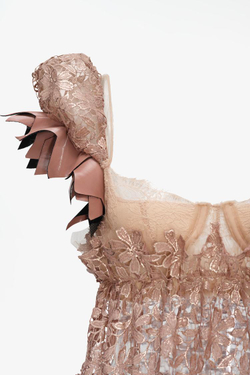 ZARA X JOHN GALLIANO ПЛАТЬЕ МИДИ С КОРОТКИМИ РУКАВАМИ, РОЗОВЫЙ