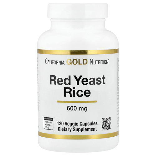 California Gold Nutrition, красный ферментированный рис, 600 мг, 120 растительных капсул