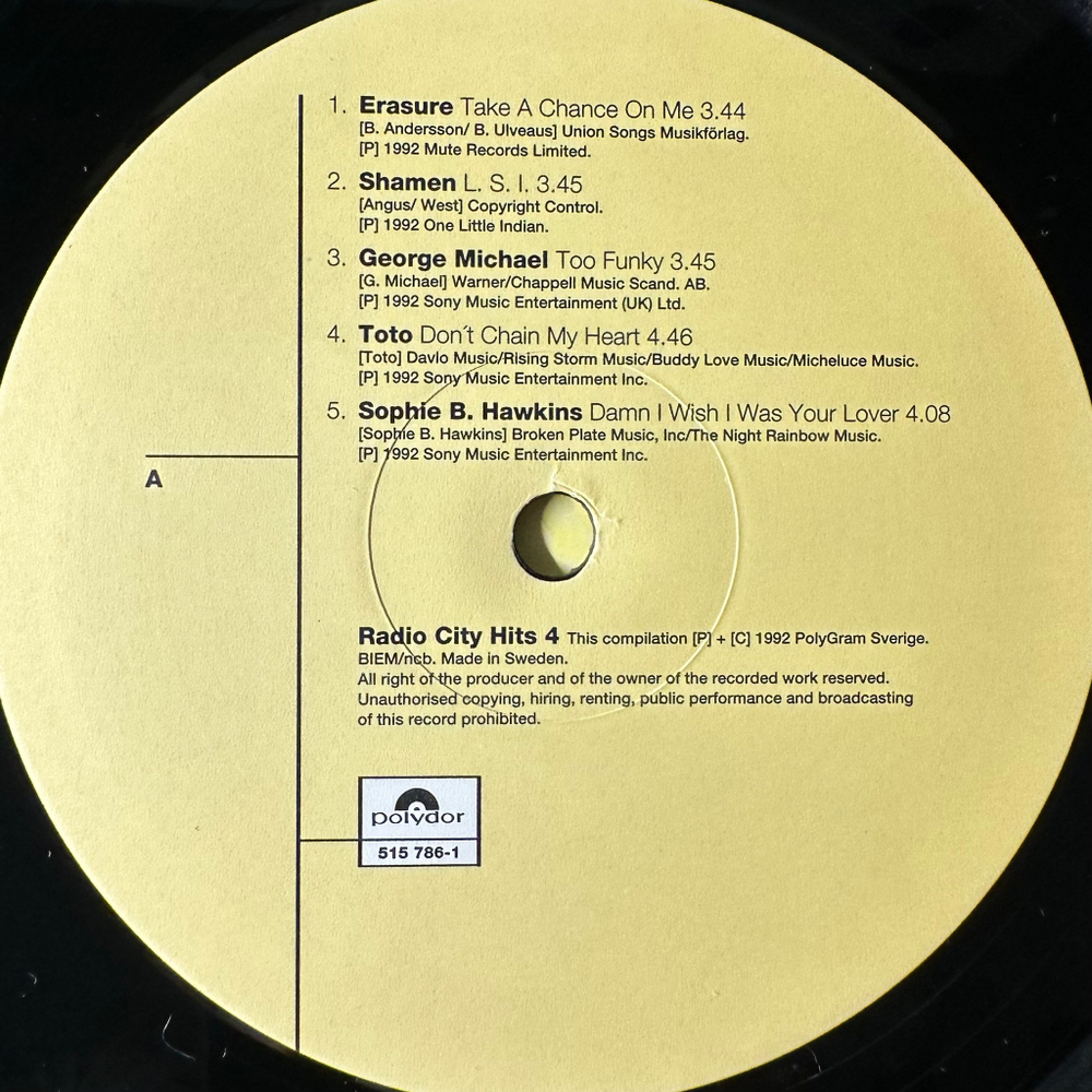 Сборник Radio City Hits 4 2LP (Швеция 1992г.)