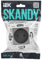 SKANDY Розетка без заземления с защитными шторками 10А SK-R01N металл никель IEK
