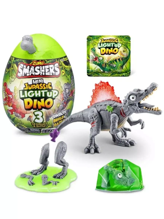 Игрушка сюрприз Smashers mini Jurassic Lightup Dino красный