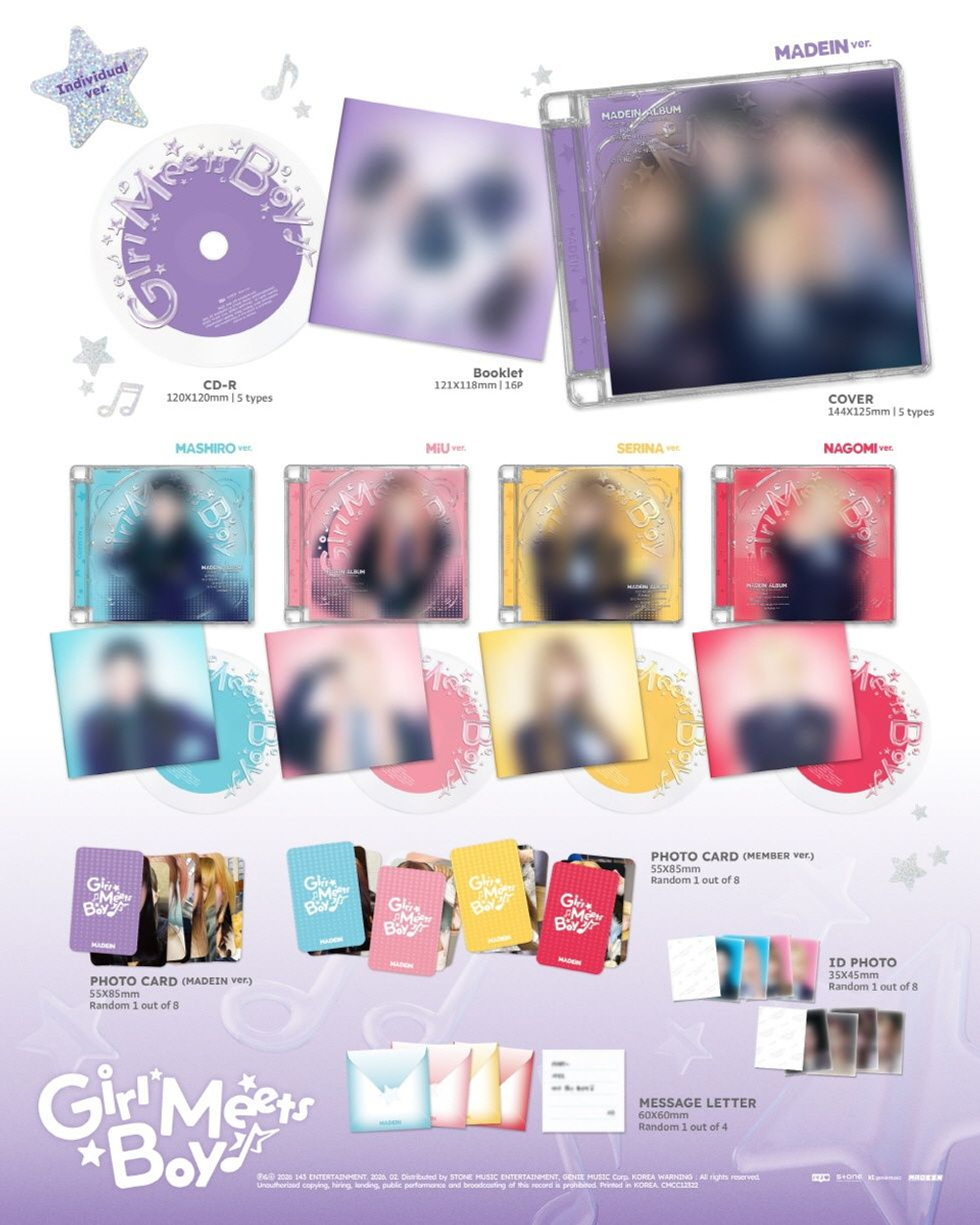 Альбом MADEIN - GIRL MEETS BOY Album 5 Version SET