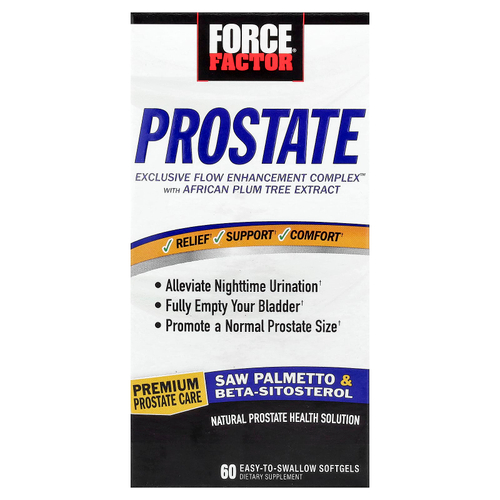 Force Factor, Prostate, натуральное средство для здоровья простаты, 60 удобных капсул