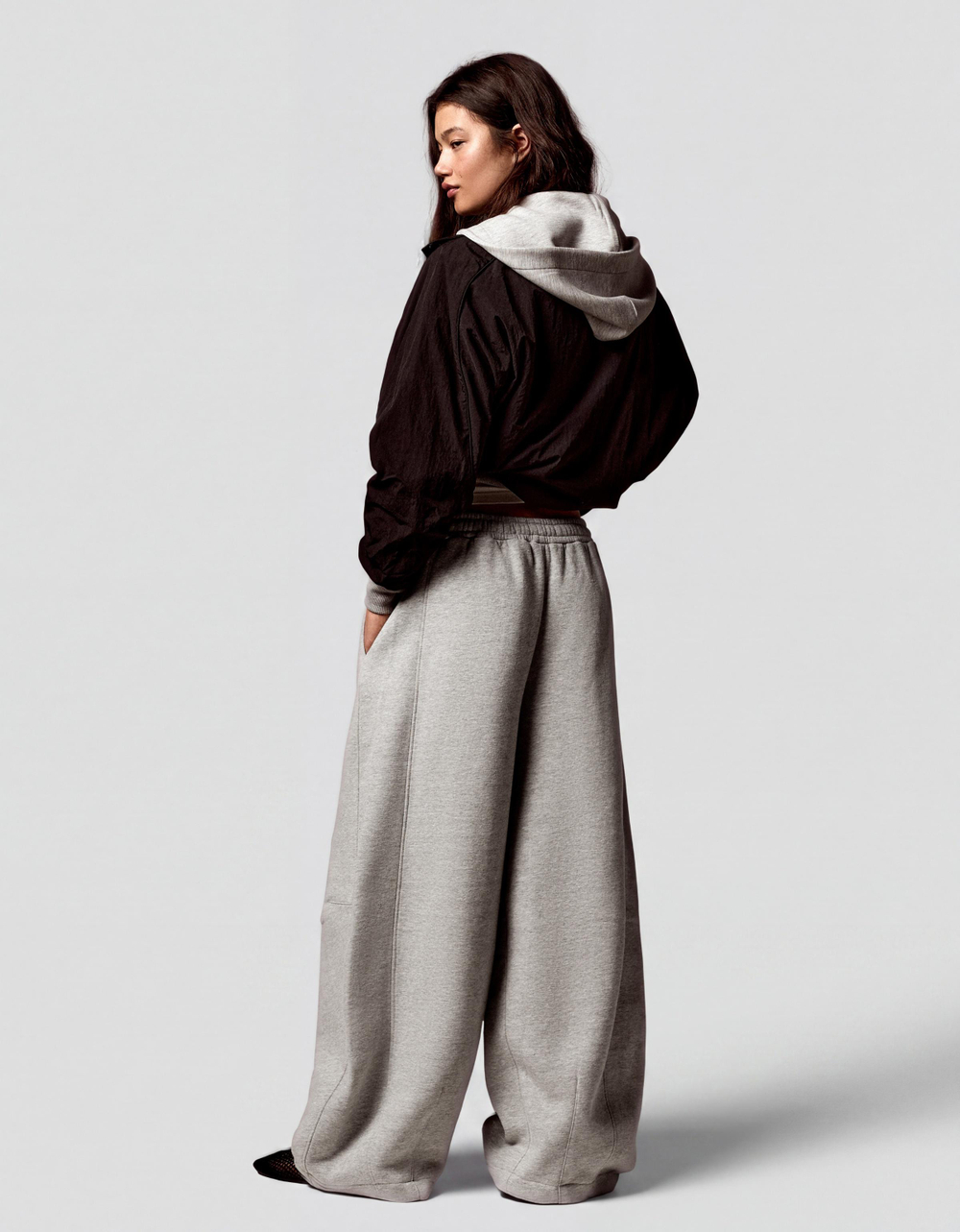 Женские брюки-парашюты из мягкой ткани - BERSHKA