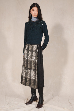 ZARA ТРИКОТАЖНЫЙ КАРДИГАН С ПАЙЕТКАМИ - LIMITED EDITION, УТИНО-ЗЕЛЕНЫЙ