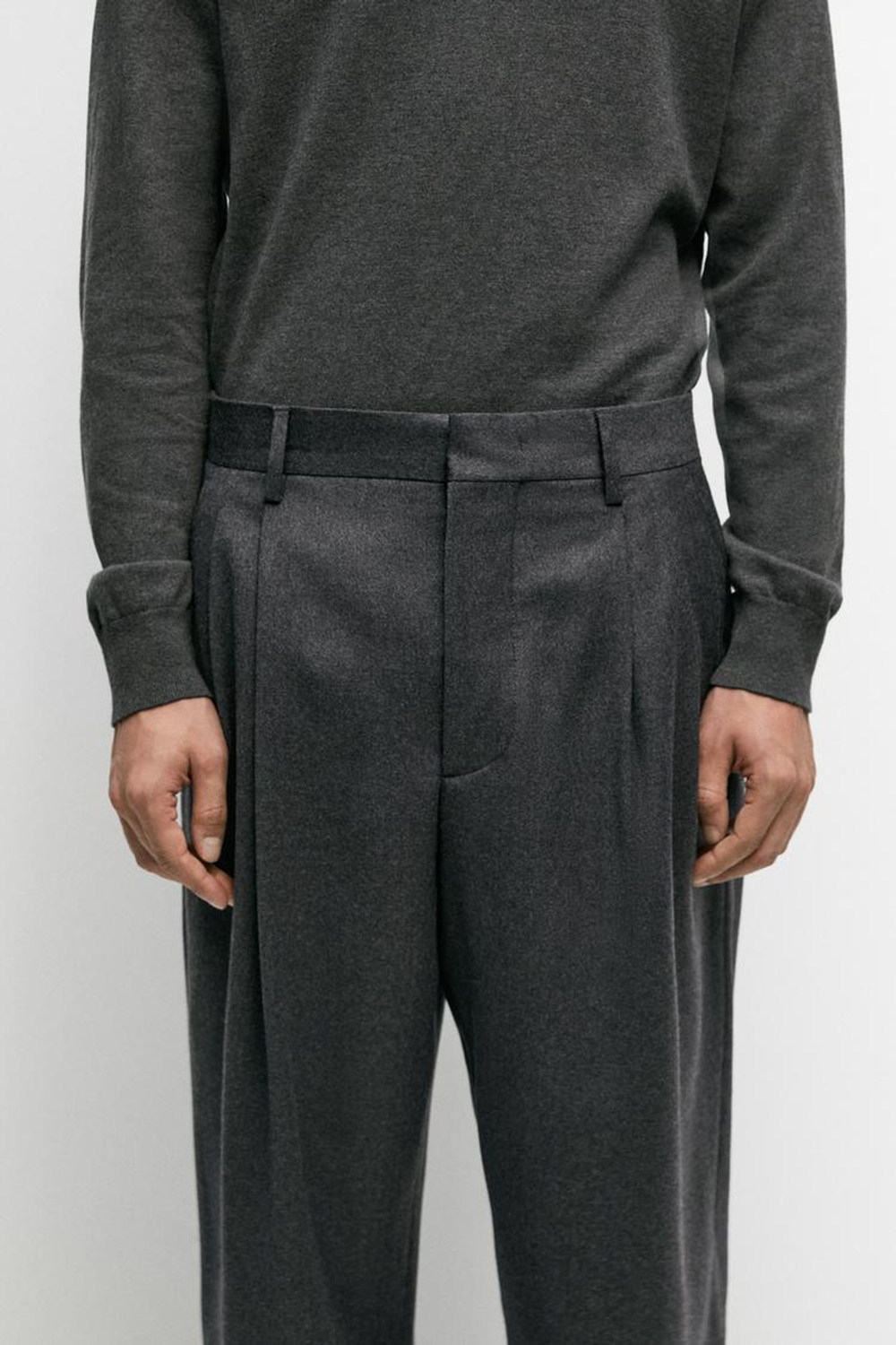 Massimo Dutti Костюмные брюки из 100% шерсти, светло-серый
