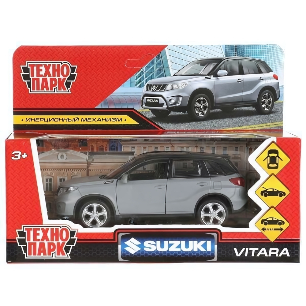 Модель ин. мет. "Suzuki Vitara S 20" 12см.матовый,двер,баг, серый, коробка VITARA-12FIL-GYBK (Технопар