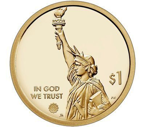 1 доллар. Американские инновации - Вакцина против полиомиелита. США. 2019 год. Двор Р