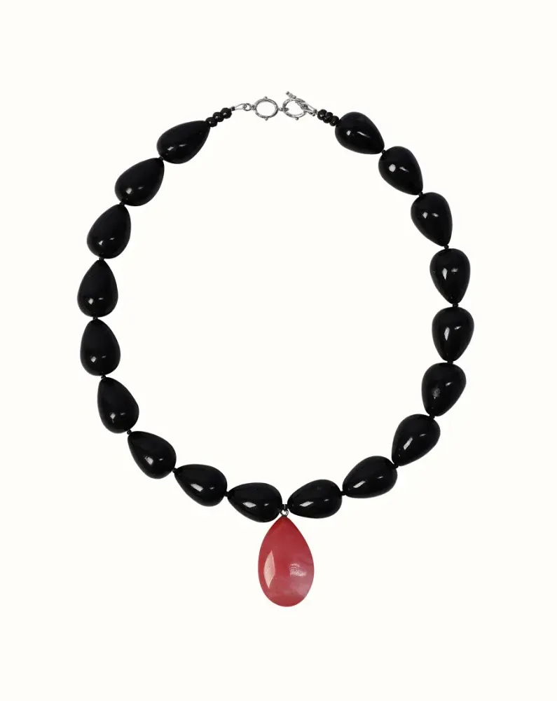 Бусы с кулоном pink olives