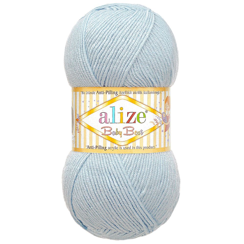 Пряжа Alize (Ализе) Baby Best / уп.5 мот. по 100 г, 240м, 040 голубой A