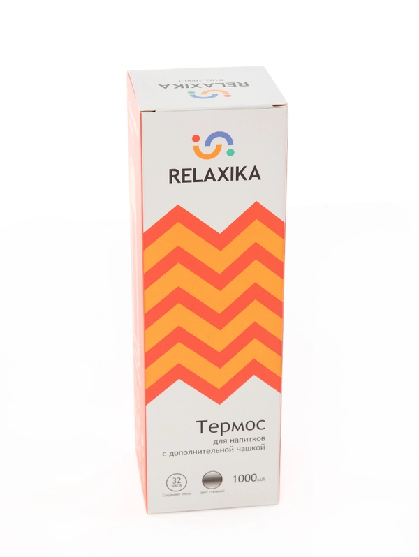 Термос Relaxika 1000 мл 2 чашки R102.1000.1 Стальной