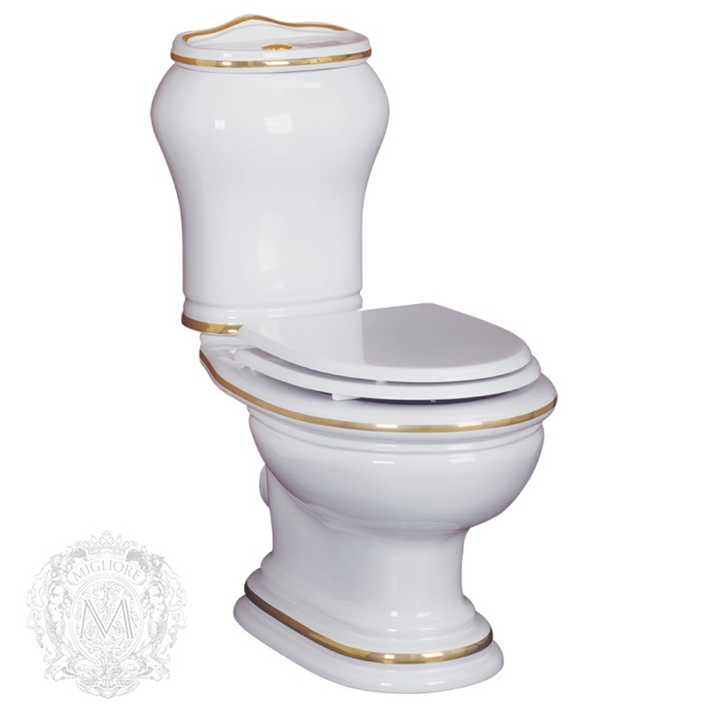 Унитаз напольный с бачком Migliore Milady ML.MLD-25.701.D2 горизонтальный выпуск, кнопка