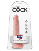 Фаллоимитатор King Cock 6 With Balls-Flash (Цвет: телесный)