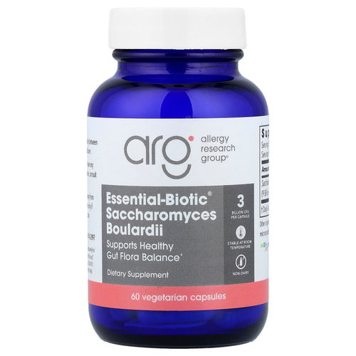 Allergy Research Group, Essential-Biotic®, сахаромицеты Буларди, 60 вегетарианских капсул (150 мг в 1 капсуле)