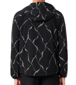 Мужская теннисная куртка Lacoste Reflective Crocodile Print - black