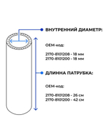 Патрубки печки/ системы отопителя для а/м ВАЗ 2170/Lada Priora (комплект из 2 штук)