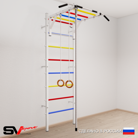 Шведская стенка Sv Sport усиленная 633 (Турник рукоход/Канат/Кольца)