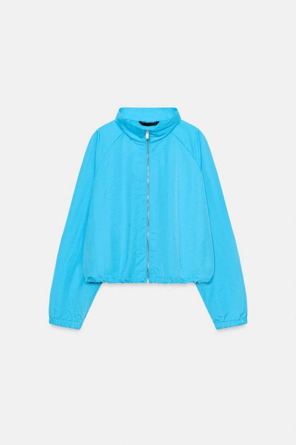 ZARA КУРТКА ИЗ ТЕХНИЧЕСКОЙ ТКАНИ НА МОЛНИИ, НАСЫЩЕННЫЙ БИРЮЗОВЫЙ