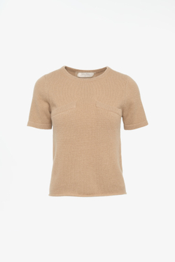 ZARA X JOHN GALLIANO ФУТБОЛКА ИЗ 100% КАШЕМИРА, БЕЖЕВЫЙ