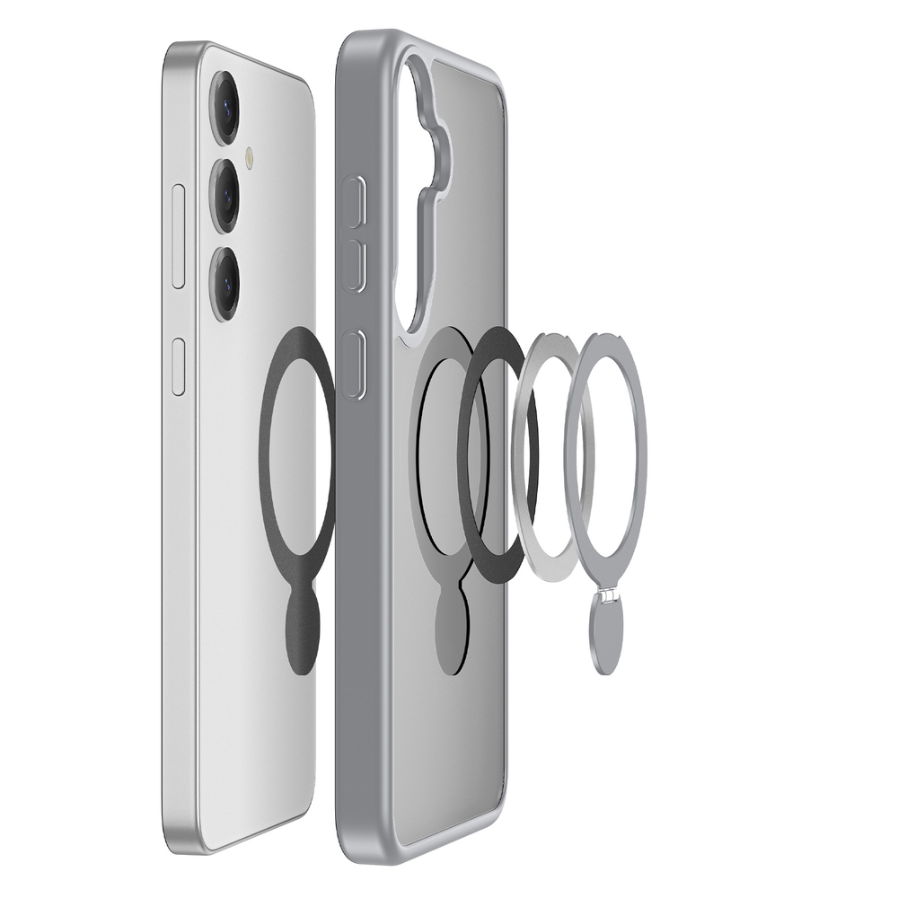Прозрачный матовый чехол с поддержкой MagSafe для Samsung Galaxy S25, серия Yind Series Case от Dux Ducis (версия с магнитной откидной подставкой)