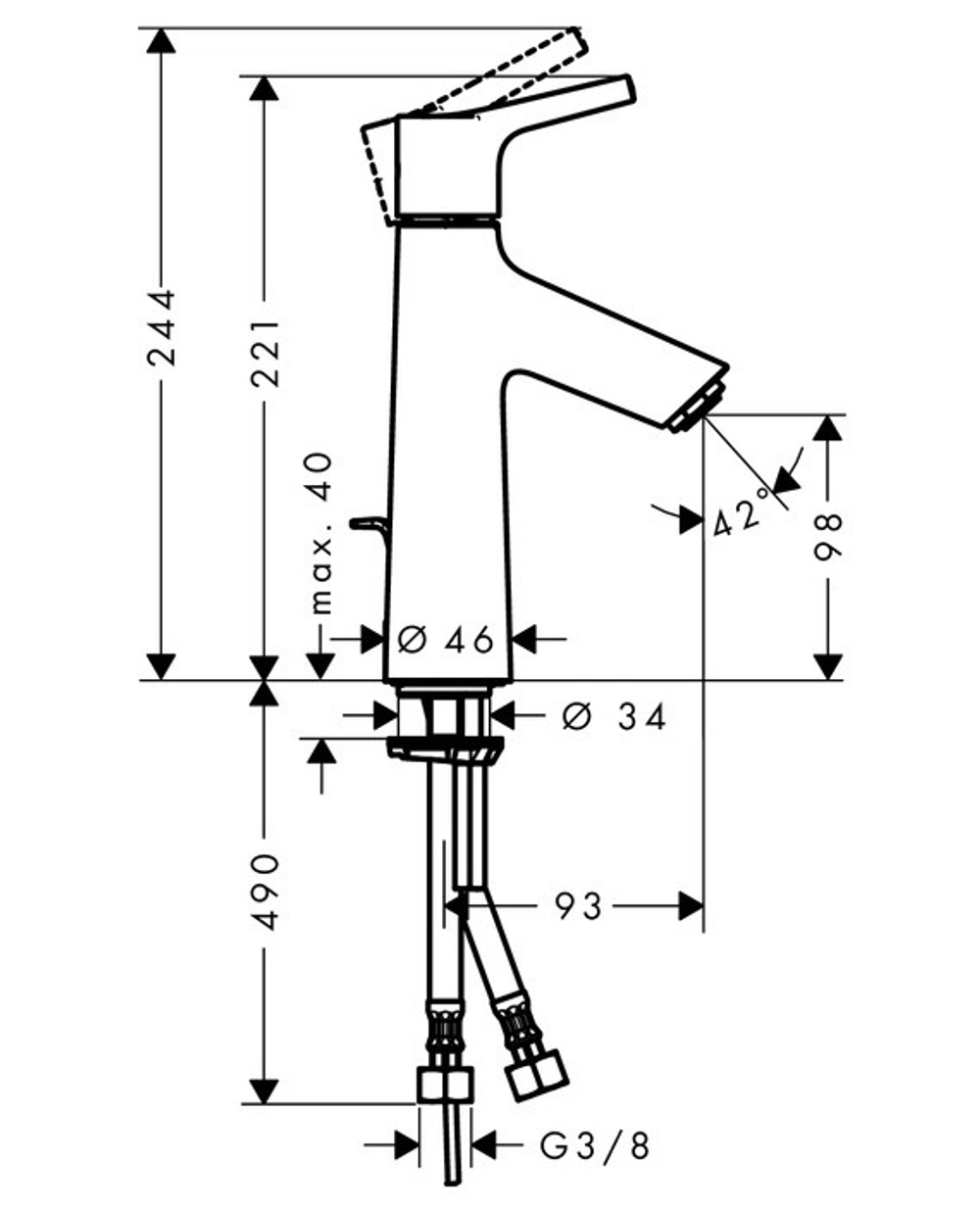 Смеситель для раковины Hansgrohe Talis S 100 72020000