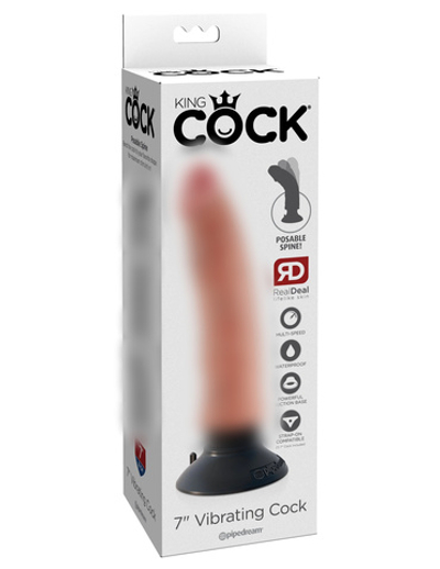 Вибратор King Cock 7" Vibrating Cock - Flesh Pipedream 540221PD